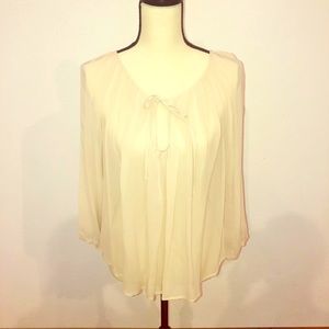Joie sheer tie blouse